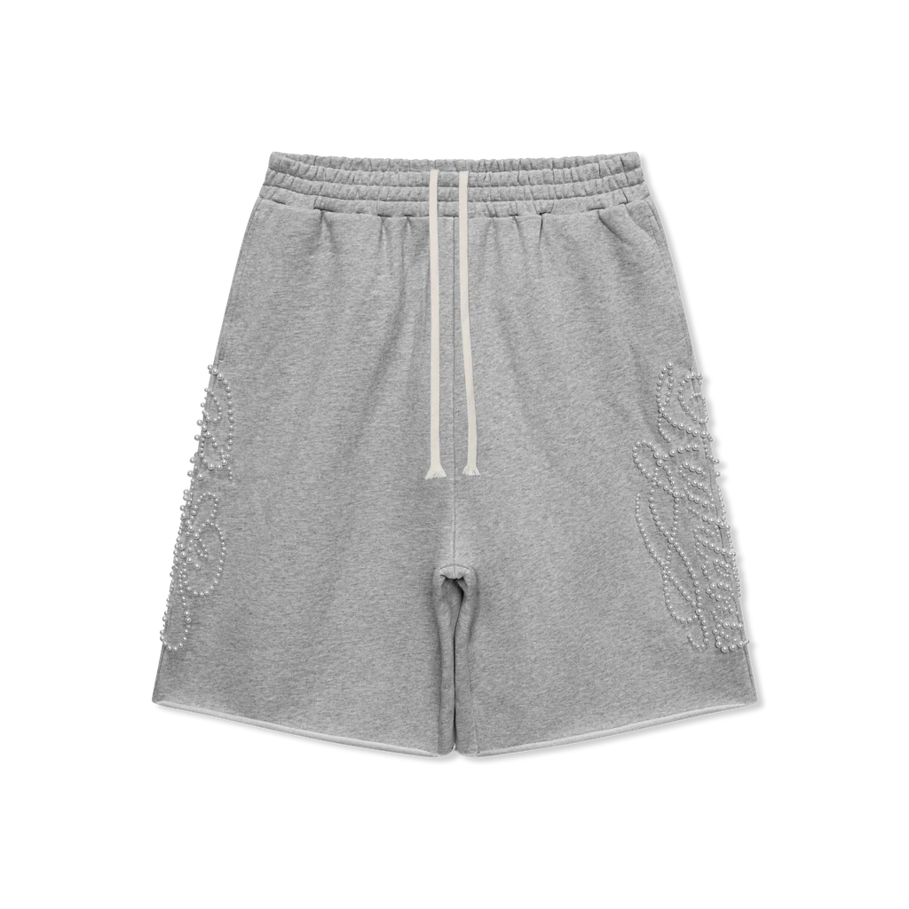 E0007134-2DFC-4638-9775-A7475A5053A0_1024x.webp We Are Righteous "Script Pearl" Sweatshorts - Image 1