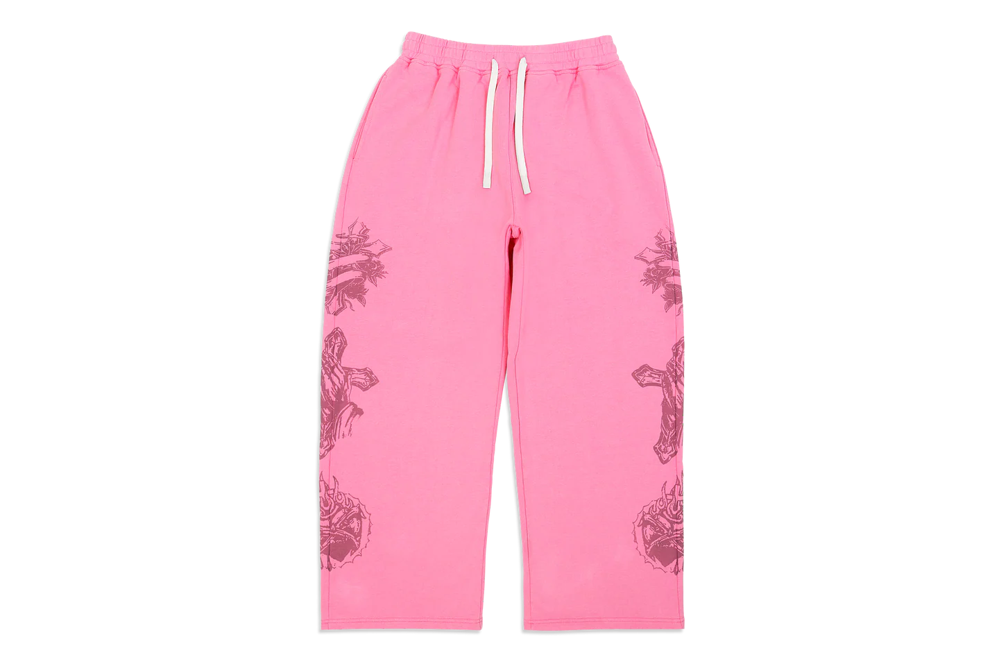 PinkTatSweats1-1.webp We Are Righteous "Tatted Believer" Sweatpants (Pink) - Image 1