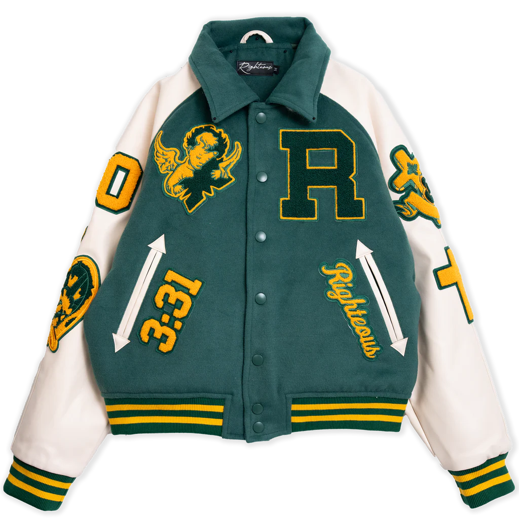 Varsity_35888fa3-96e9-40d8-a953-2badd4772d19_1024x.webp We Are Righteous "Armor of Faith" Varsity Jacket - Image 1