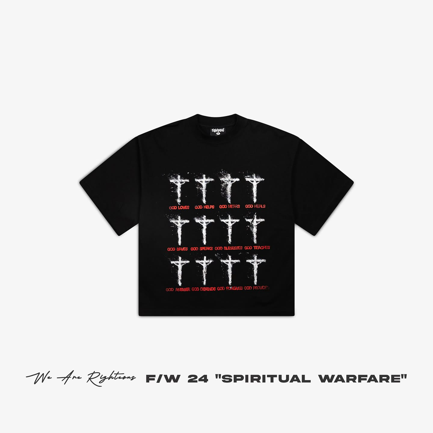 imgi_64_464050303_1068638927819112_3097577533051104780_n.webp We Are Righteous Black Tee - Image 1